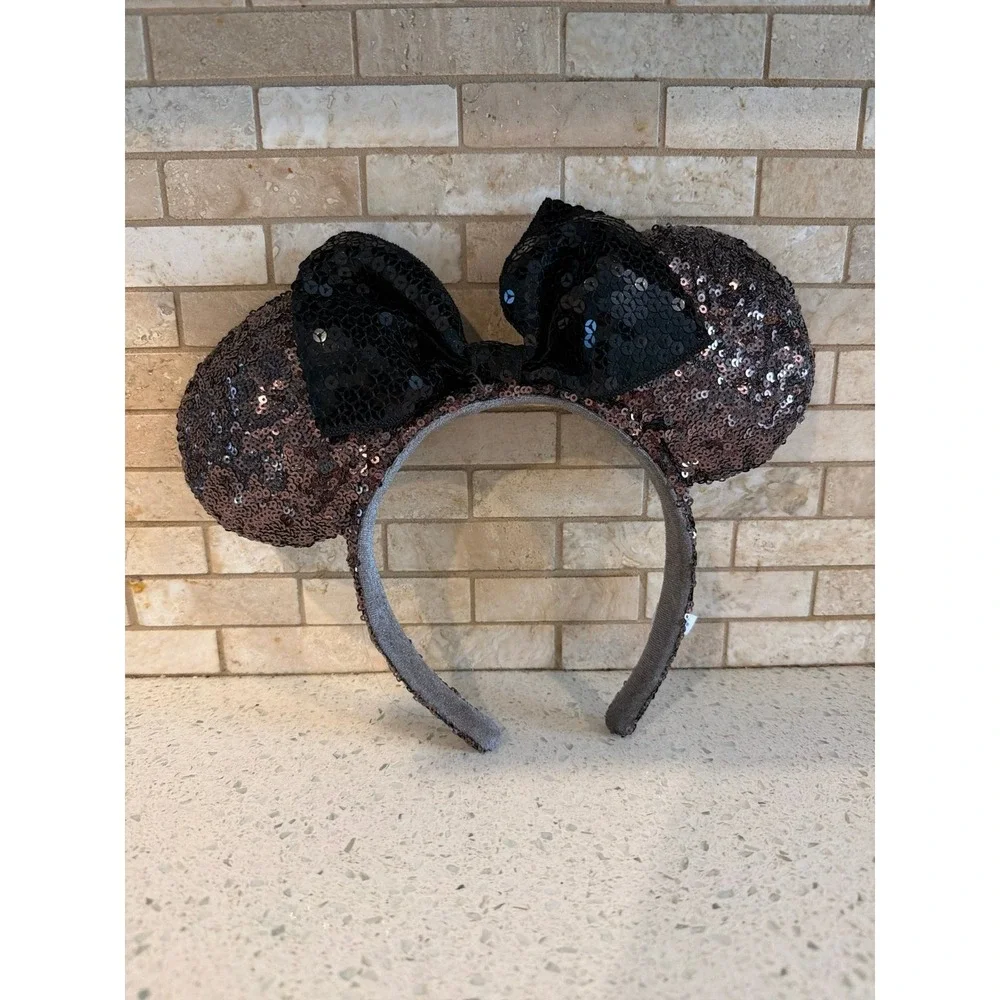 Tokyo Disney Resort Black Sequin Minnie Ears Headband